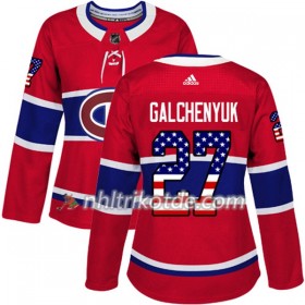 Montreal Canadiens Trikot Alex Galchenyuk 27 Adidas 2017-2018 Rot USA Flag Fashion Authentic - Dame